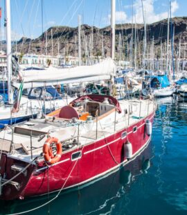 The marina at Puerto de Mogan on Gran Canaria is full of pleasure craft even in winter