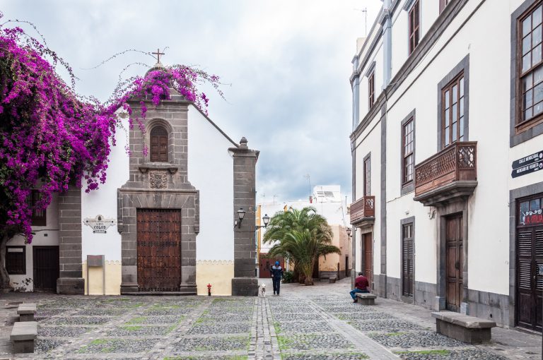 A small pretty church in the pedestrianised old town of Las Palmas, Gran Canaria