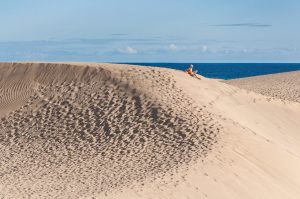 The extensive sand dunes at Maspalomas are a protected area. Despite signs advising people to stay off them it seems to make little differnce