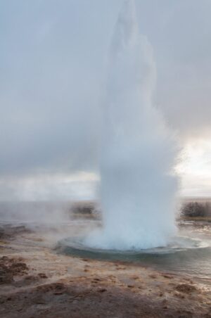 Although the original Geysir in Iceland rarely erupts now Strokkur obliges by erupting every few minutes