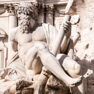 A figure from the Ganges, Four Rivers Fountain in the Piazza Navona in Rome