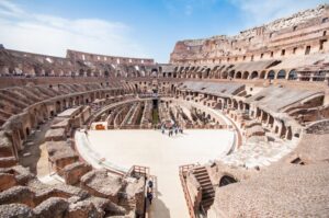 Inside the famous Colosseum in Rome
