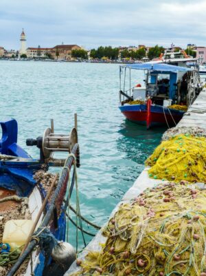 Fishing boats at the harbour in Zakynthos town