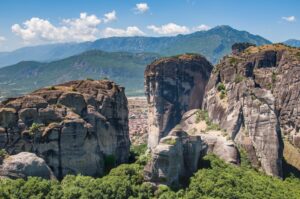 Stunning rock formations in the Meteora area