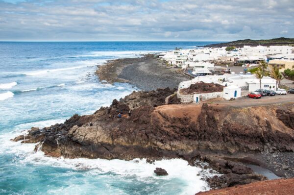 The El Golfo coastine in the west of Lanzarote close to the Green Lagoon
