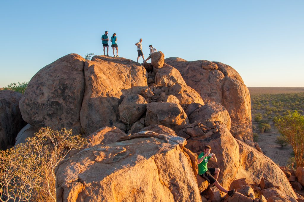 Preparing for sunset on top of the rocks at the Madisa campste