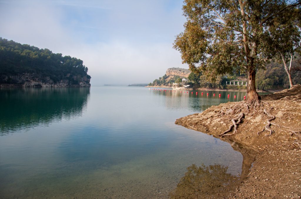 The shores of the Conde de Guadalhorce Reservoir