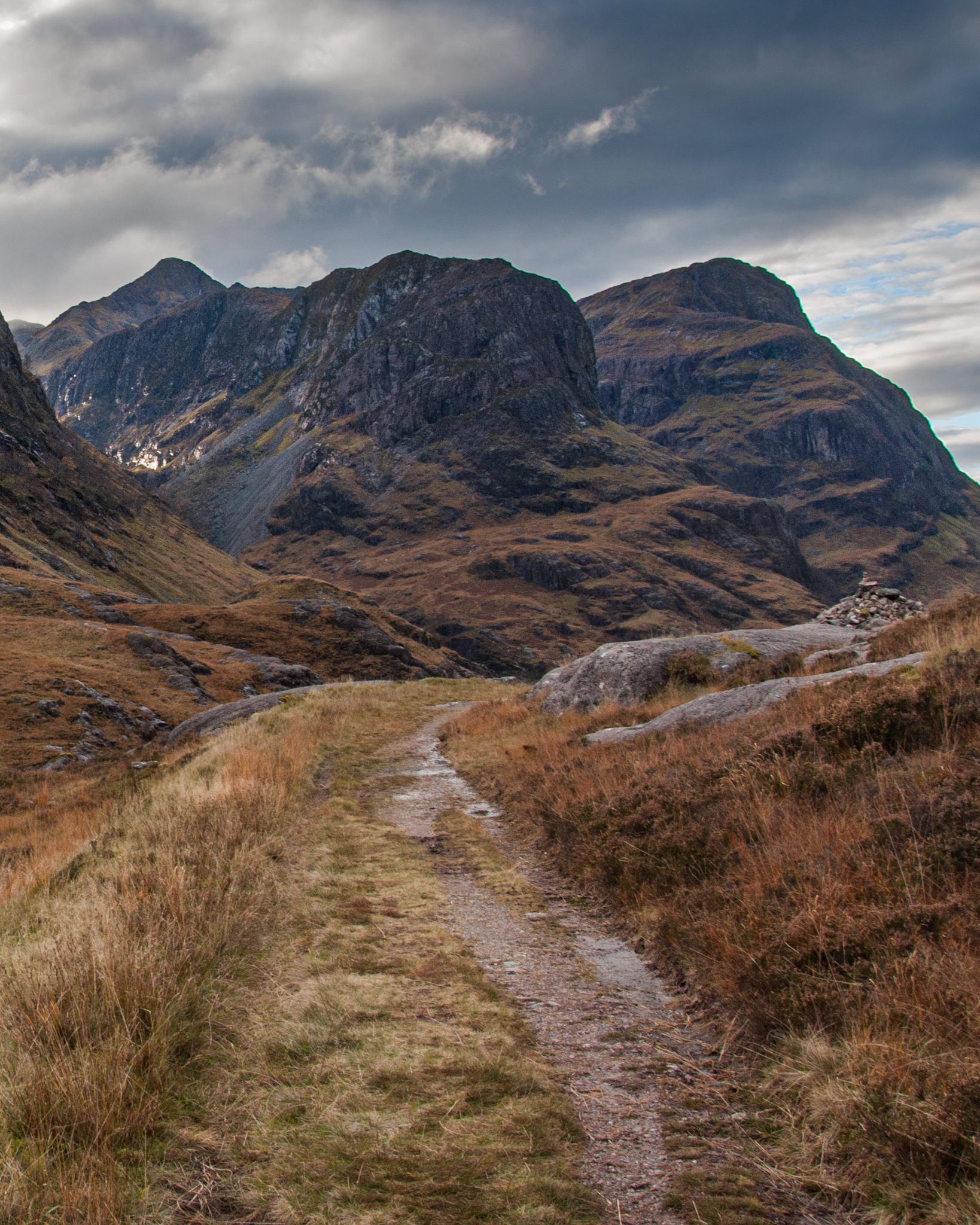 The Three Sisters in Glencoe from the old military road